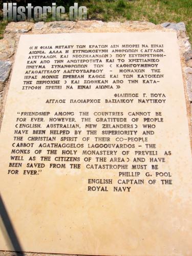 Denkmal für den Widerstand der Mönche des Klosters Preveli