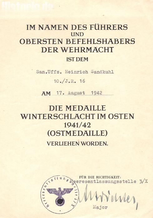 Militaria & Dokumente der 22. Infanterie-Division