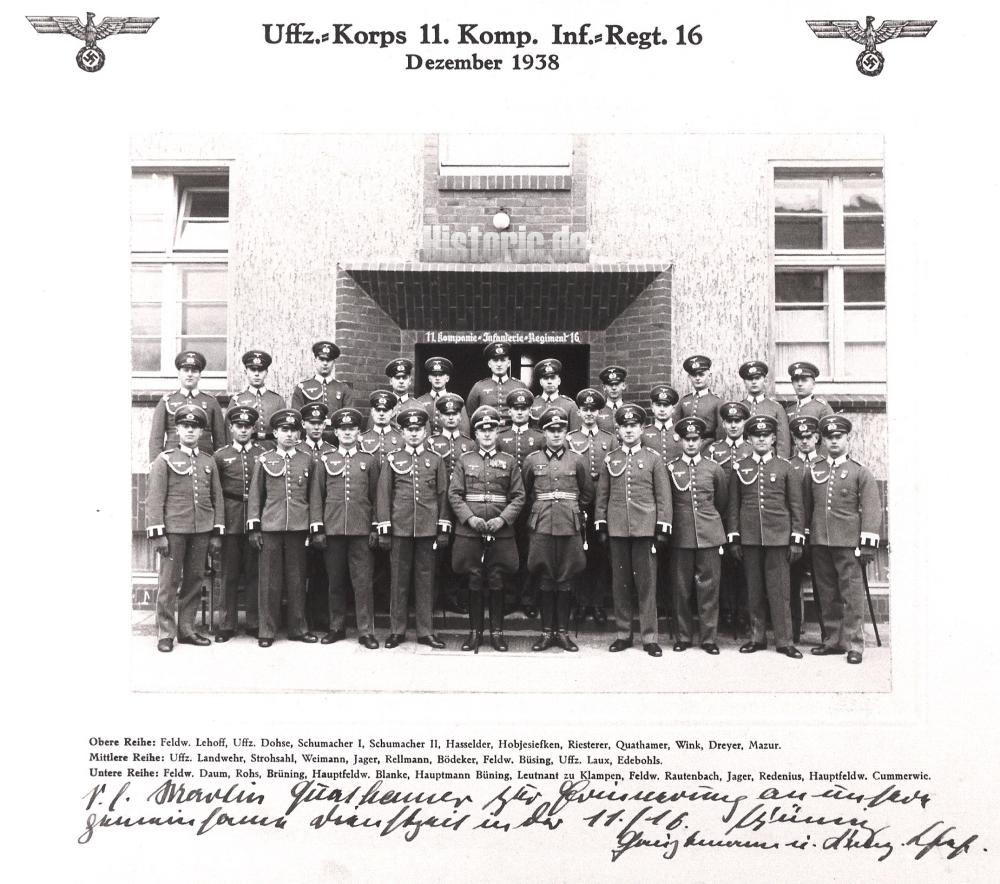 Uffz.-Korps 11./IR 16 1938