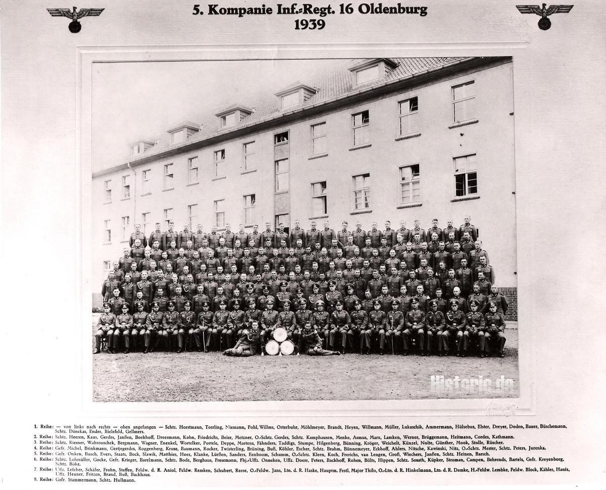 5./IR 16 Oldenburg 1939