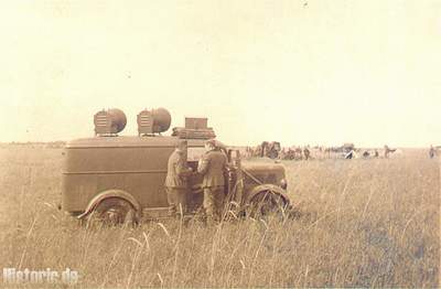 Rußland Lautsprecherwagen der PK Musik in Stellung Nowi-Bichow 4.8.1941