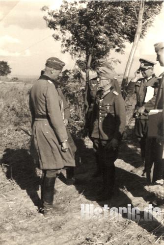 Oberstleutnant von Boddien Kommandeur AA 22, Generalleutnant von Sponeck und Oberst von Choltitz Kommandeur IR 16 im Spätsommer 1941